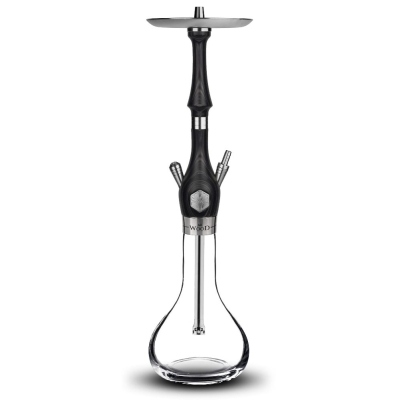 Mr.Wood Classic Elegant Black Şeffaf şişeli Nargile